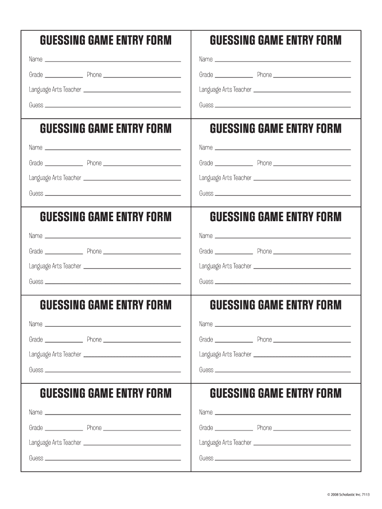 Giveaway Entry Form Template Fill Online Printable Fillable Blank PdfFiller