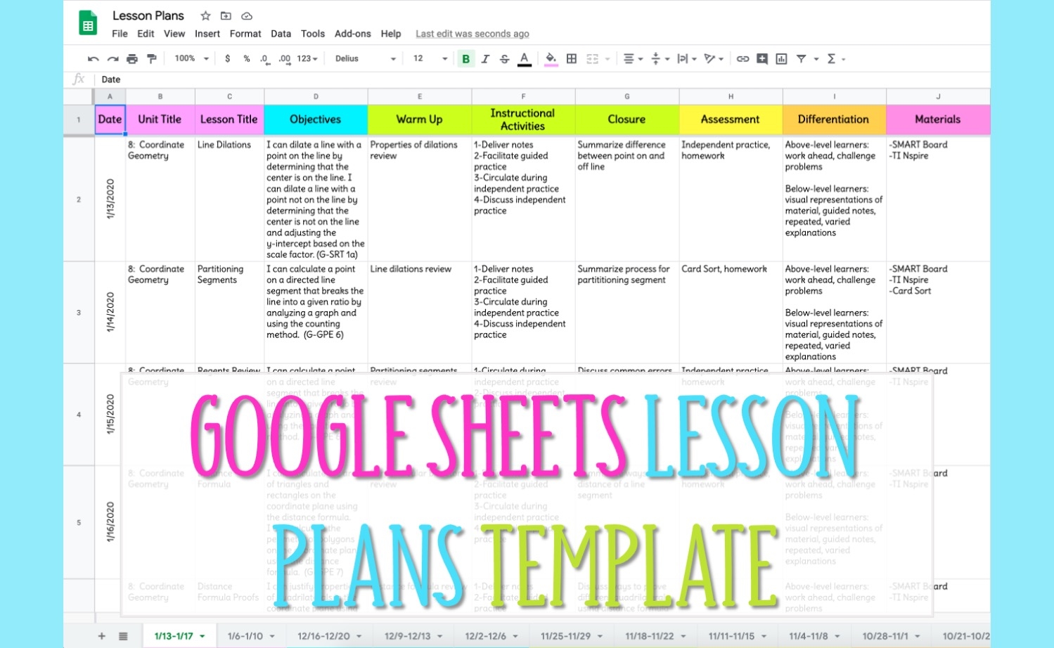 Printable Multigrade Lesson Plan Template
