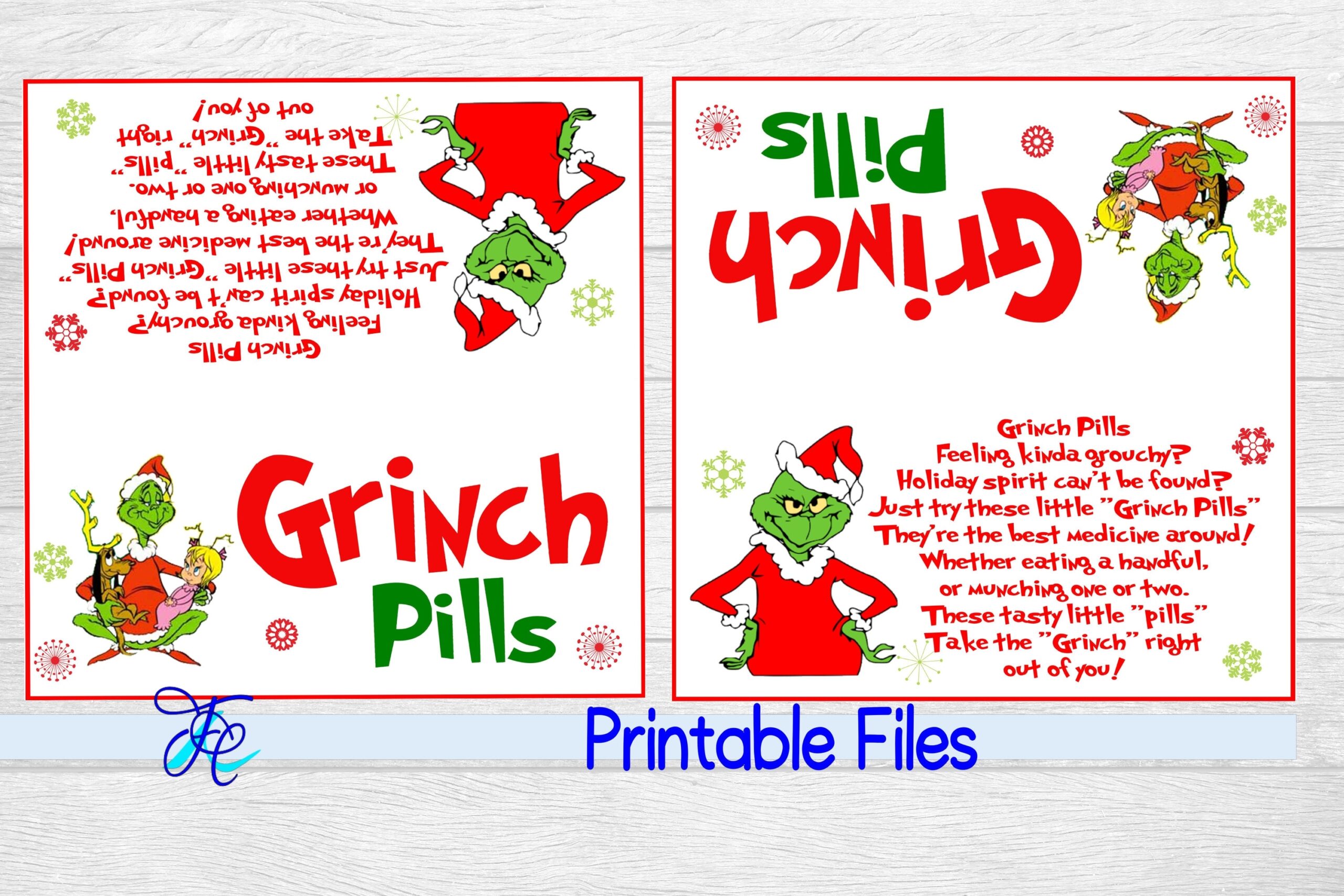 Grinch Pills Free Printable Template