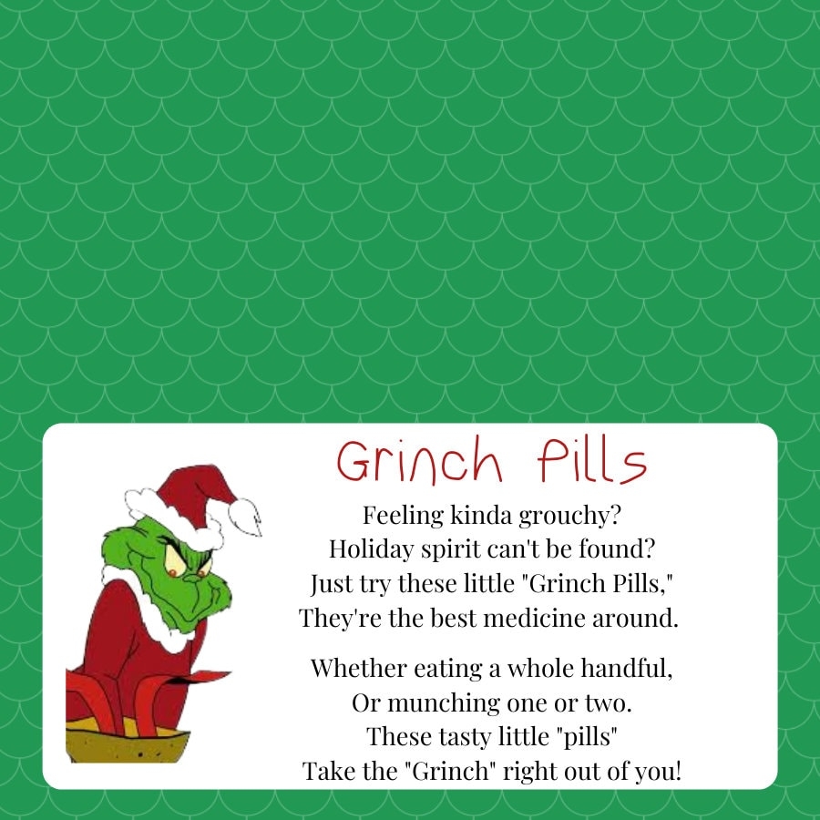 Grinch Pills Etsy
