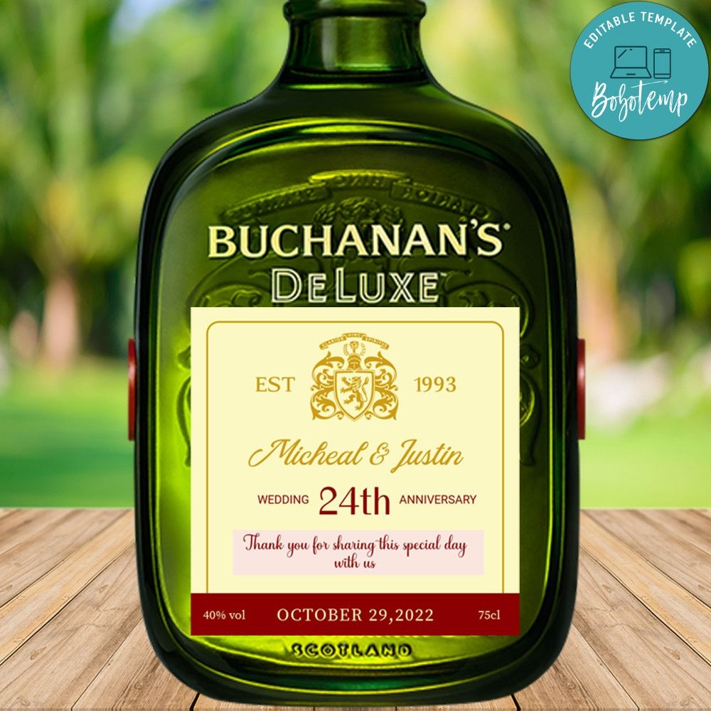 Groomsman Bourbon Label Customizable Template Instant Download Bobotemp