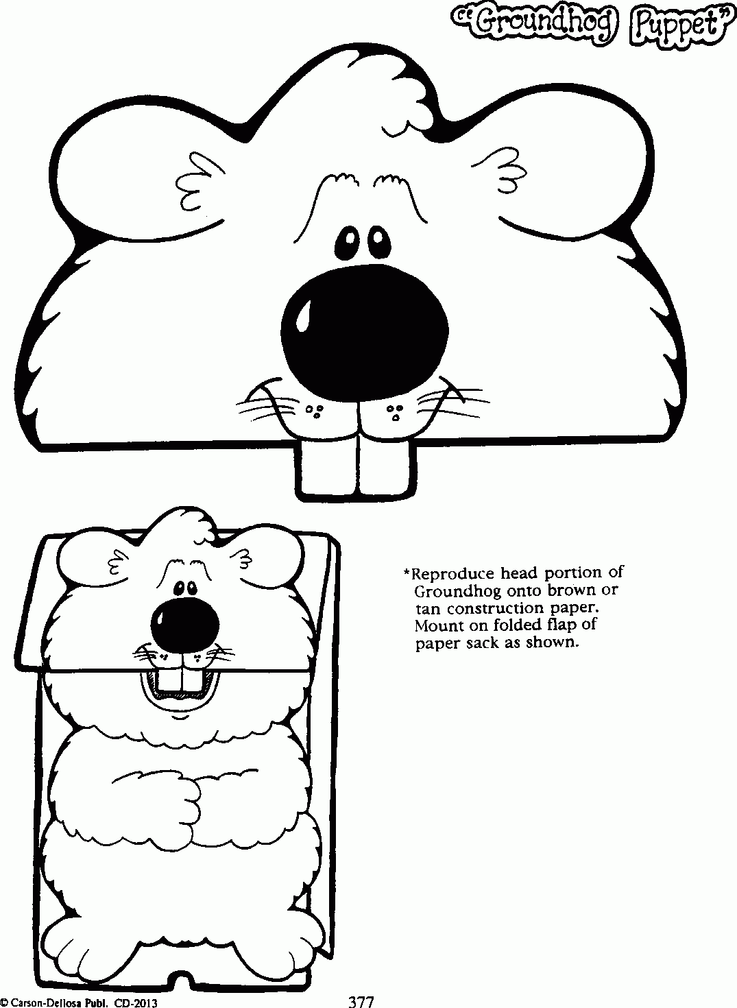 Groundhog Paper Bag Puppet scroll Down To Groundhog Day Craft And Klick On HERE HERE For Hea Groundhog Day Activities Preschool Groundhog Paper Bag Puppets
