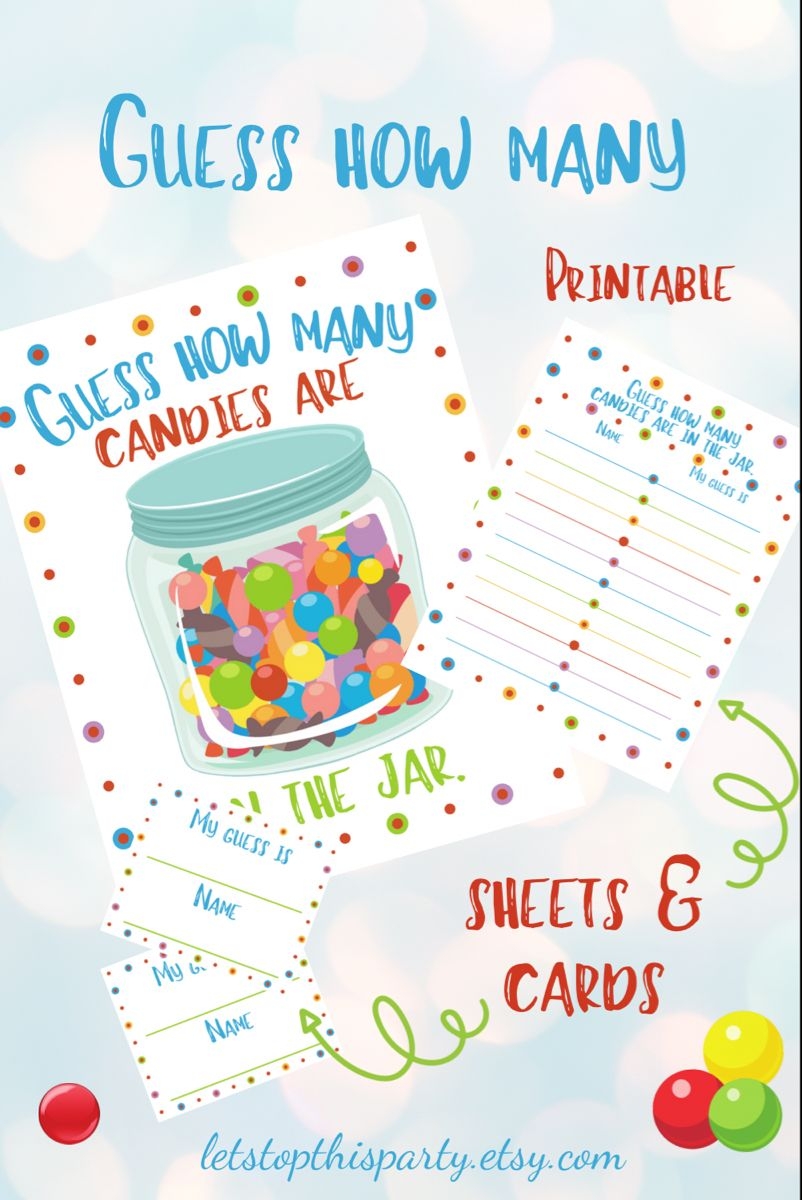 Free Printable Guess How Many Sweets In The Jar Template