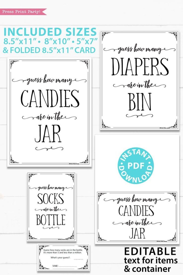 Printable Candy Jar Guessing Game Template