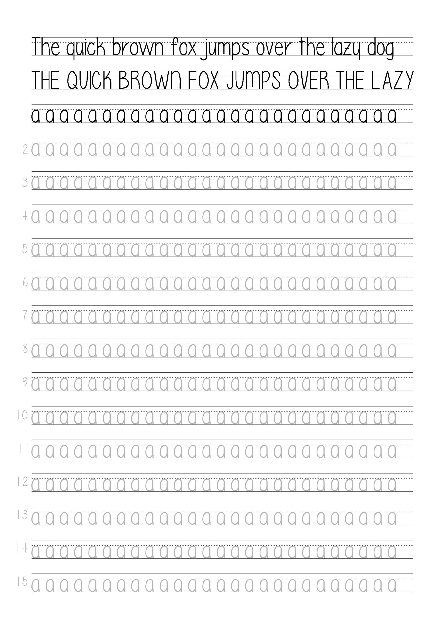 Guidelines Lowercase Handwriting Practice Sheets Print Handwriting Handwriting Practice