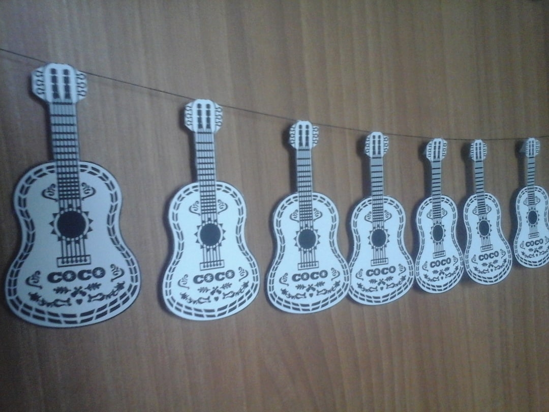 Guitar Coco Banner Coco Party Supplies SVG PDF PNG Instant Download Coco Guitar Template Etsy
