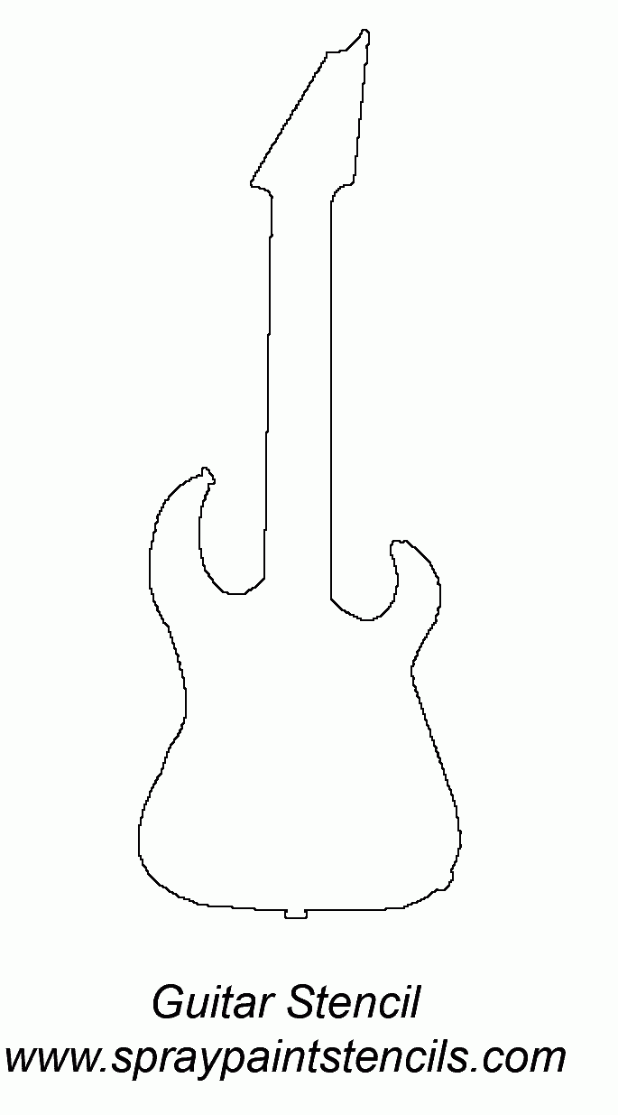 Guitar Stencil Stencils Printables Free Stencils Rock Star Party