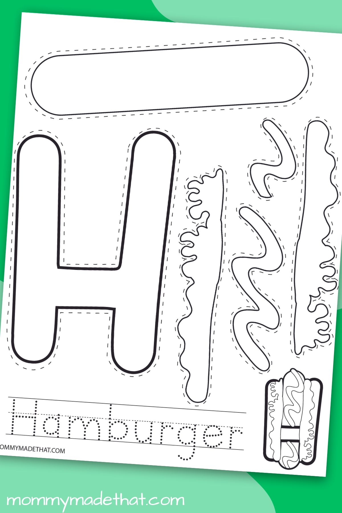 H Is For Hamburger Printable Craft