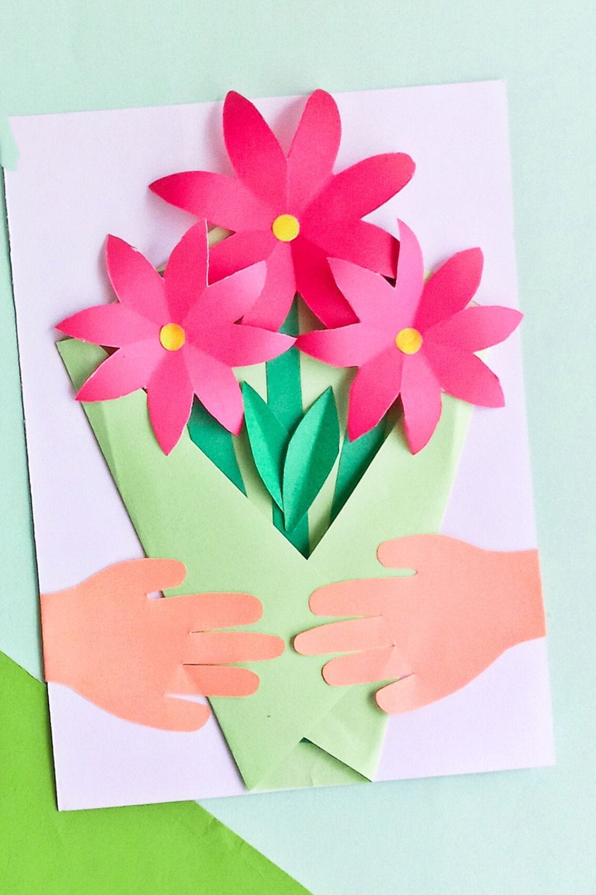 Hands Full Of Love Flower Bouquet Craft With Free Template 