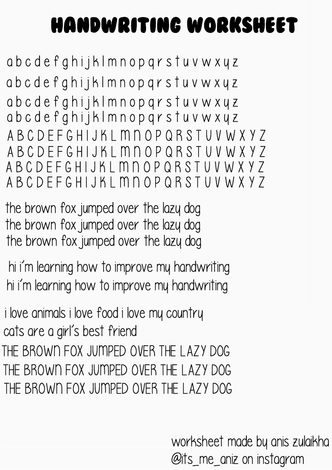 Handwriting Worksheet Improve Handwriting Handwriting Worksheets Learn Handwriting