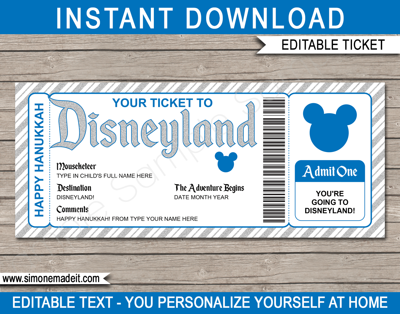 Printable Disney Ticket Template Free