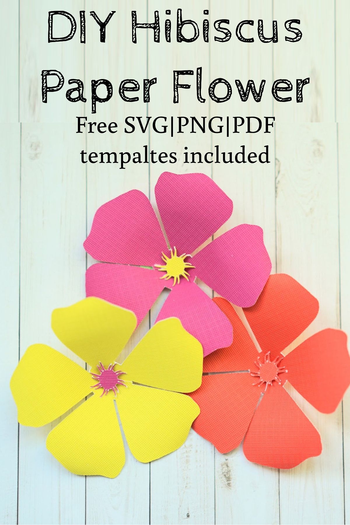 Printable Hibiscus Paper Flower Template Free