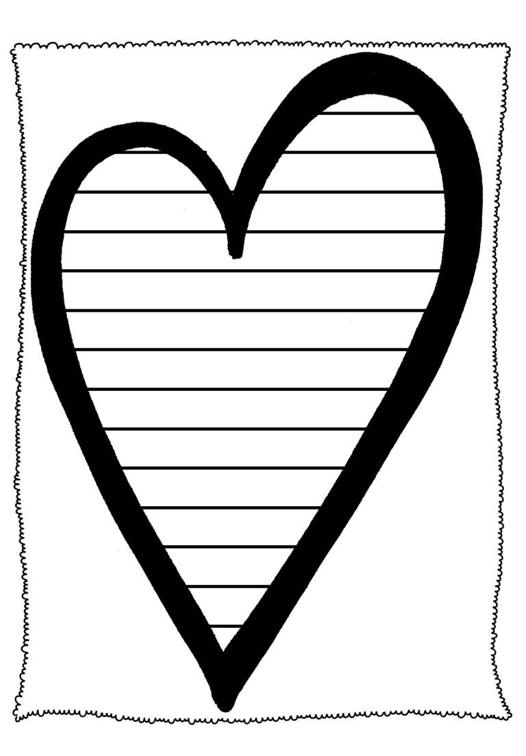 Heart Writing Template Heart Template Writing Paper Printable Writing Paper