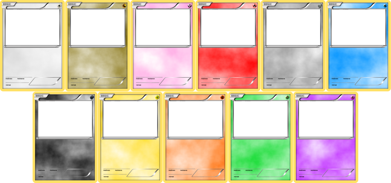Here s An Opportunity For You To Make Your Own Desired Pok mon Cards Using These 11 Templates Blank Card Template Trading Card Template Pokemon Card Template