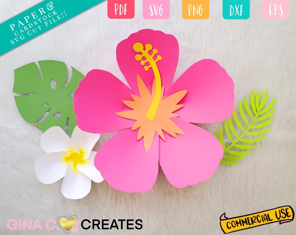 Cut Out Printable Hibiscus Flower Template