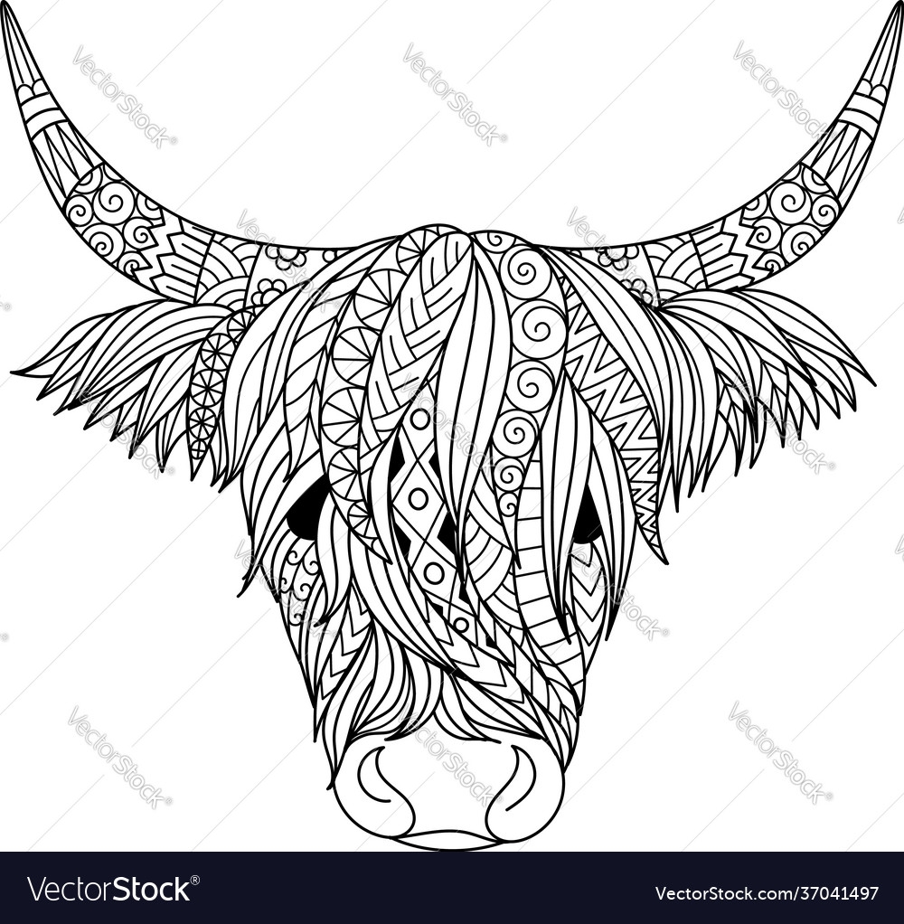 Printable Highland Cow Template