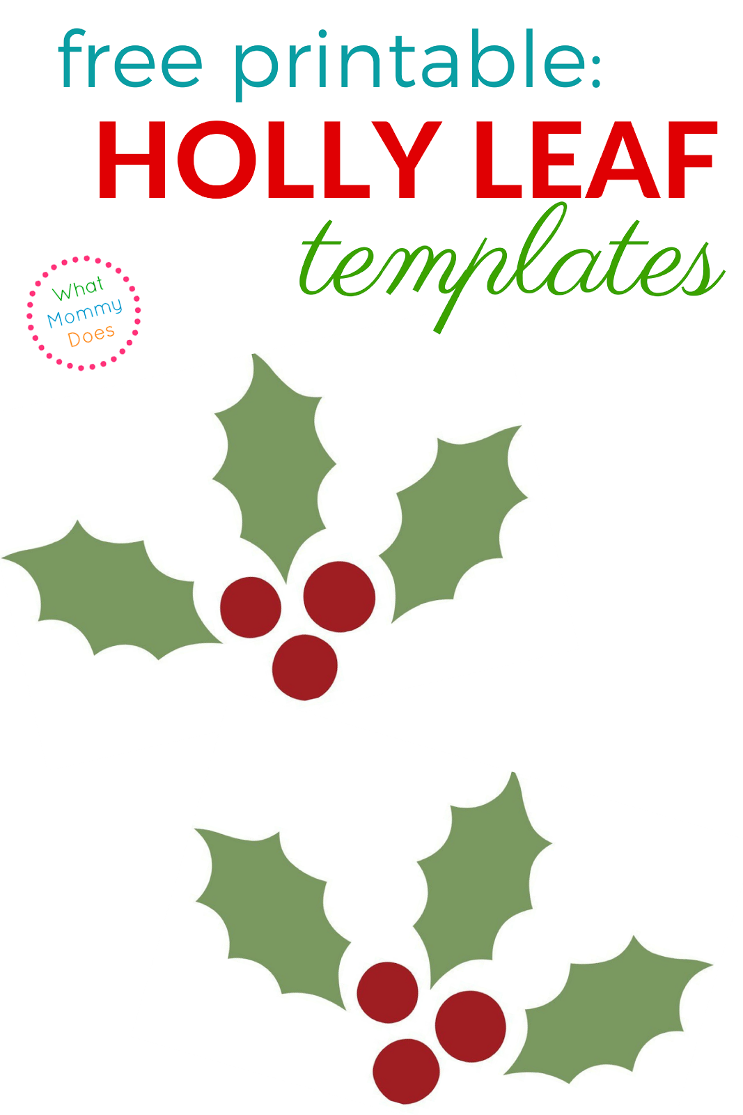 Free Printable Holly Leaf Template