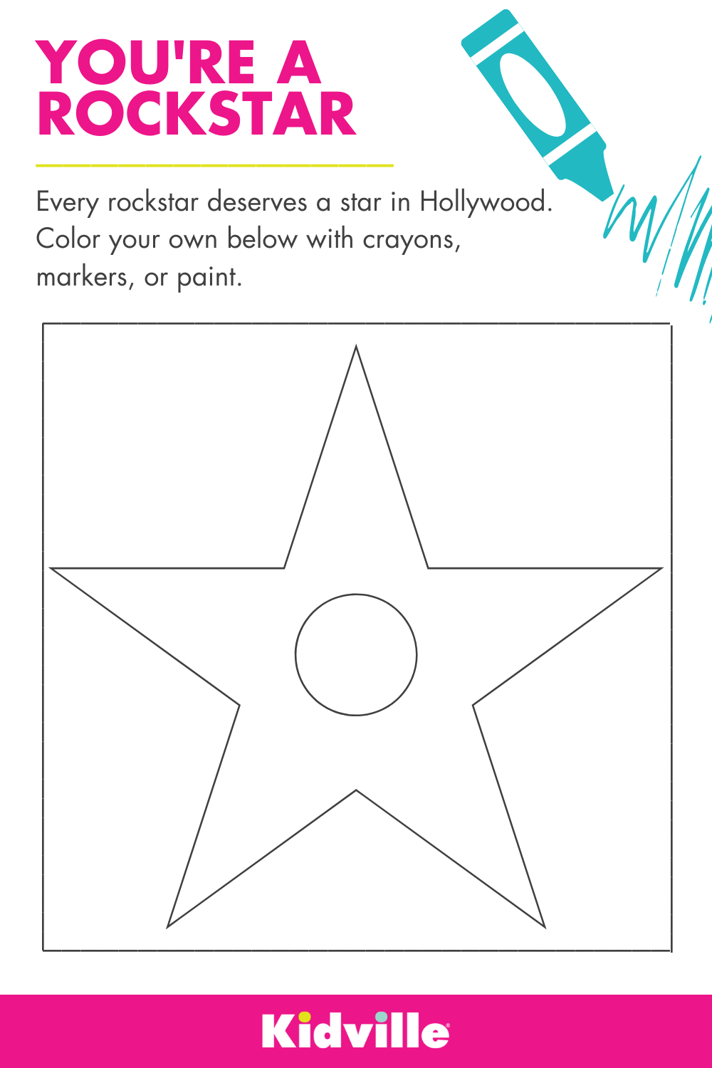Printable Blank Hollywood Star Template