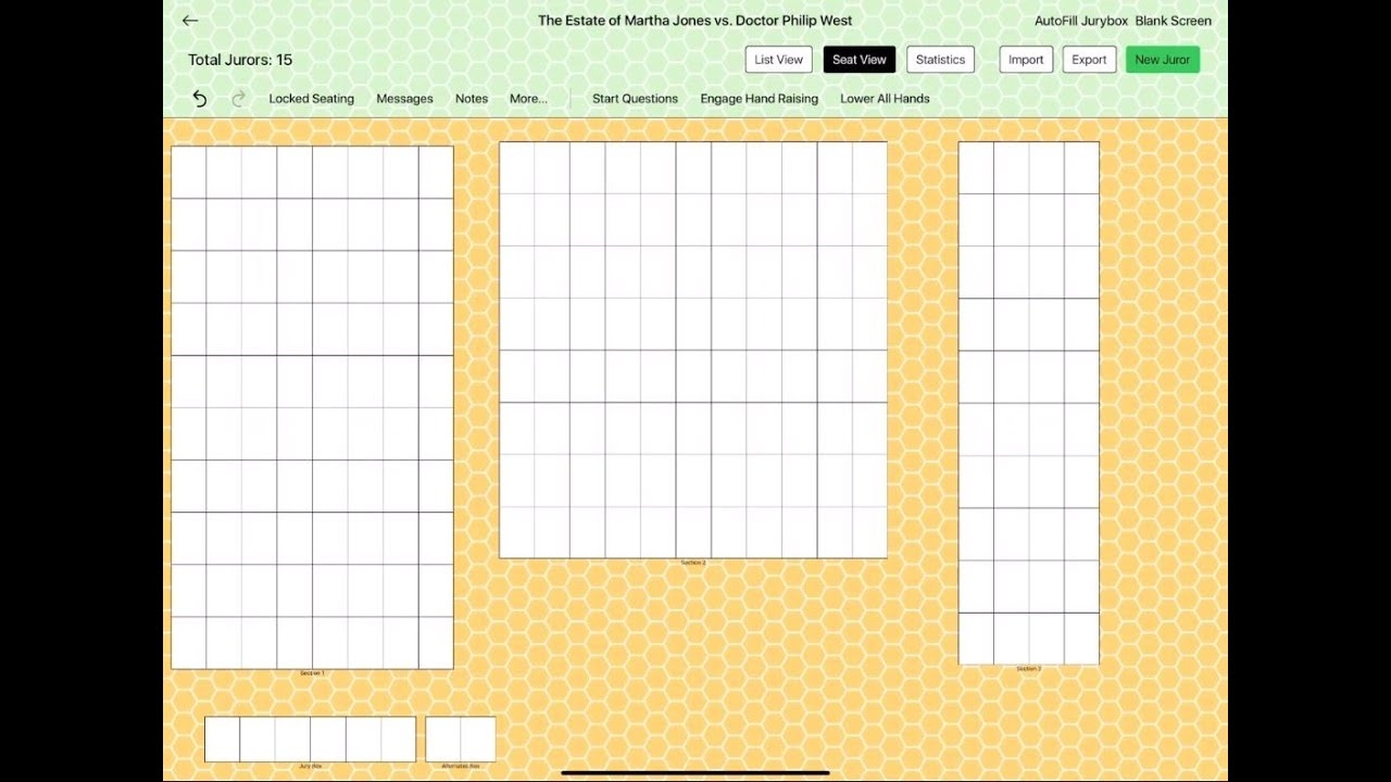 Printable Jury Selection Chart Template