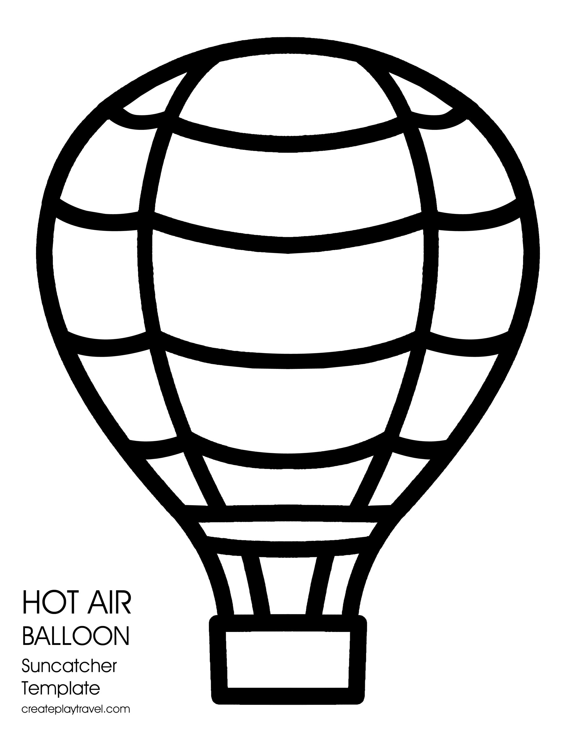 Hot Air Balloon Printable Template