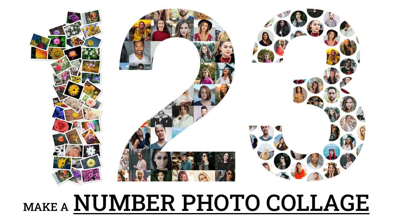 Printable Number Photo Collage Template Free