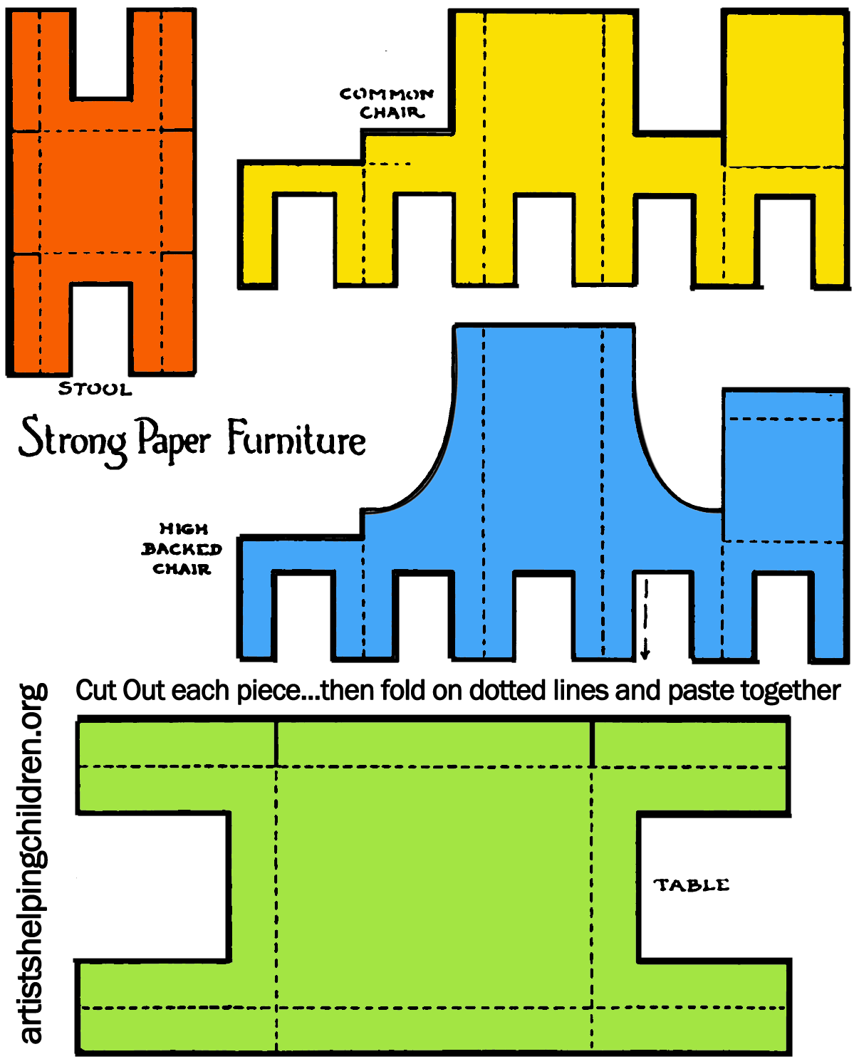 How To Make A Paper Doll House Table Chairs Kids Crafts Activities Paper Doll House Paper Dolls Paper Dolls Printable