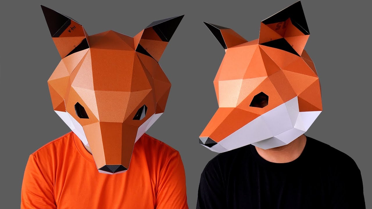 Free Printable 3D Fox Mask Template