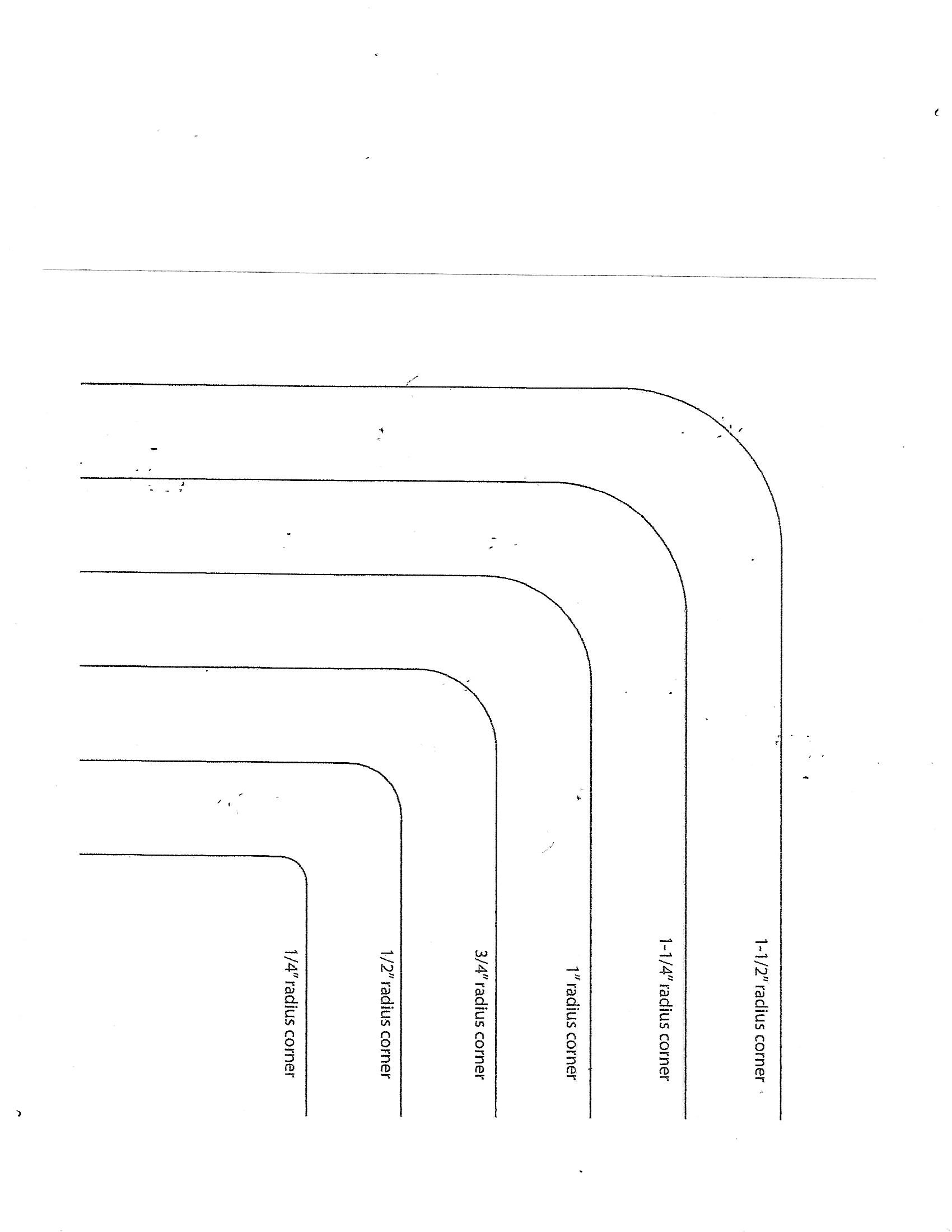 Corner Radius Template Printable