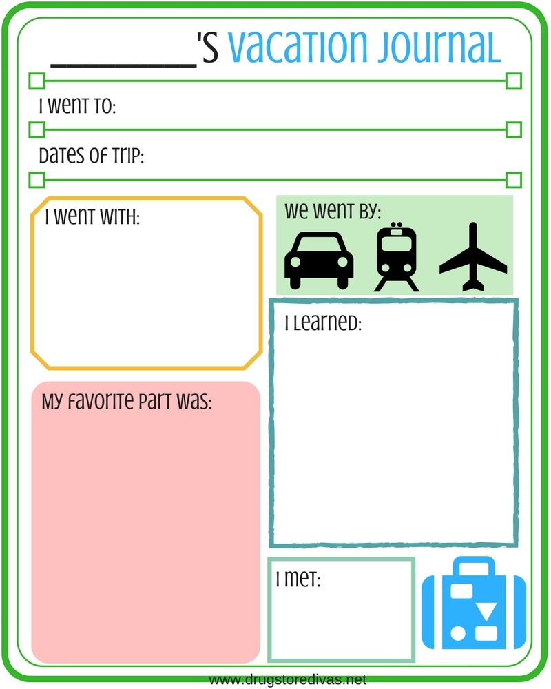 Free Printable Travel Journal Template