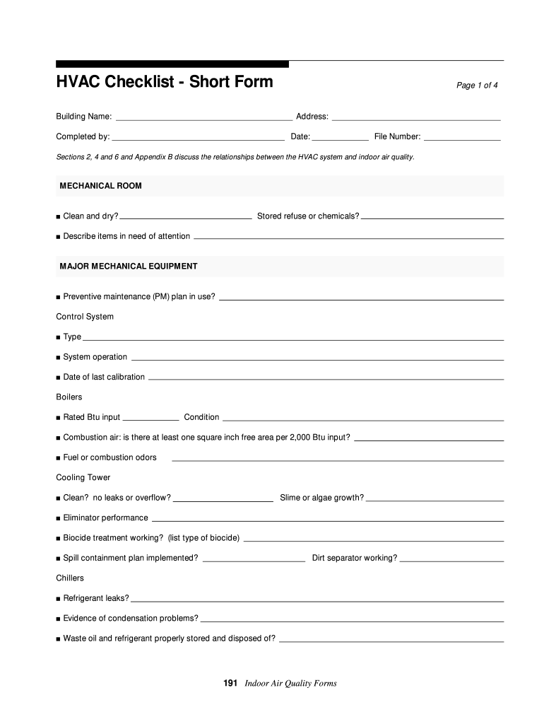 Hvac Forms Fill Online Printable Fillable Blank PdfFiller