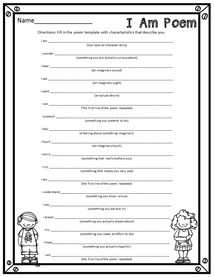 I Am From Poem Template Printable