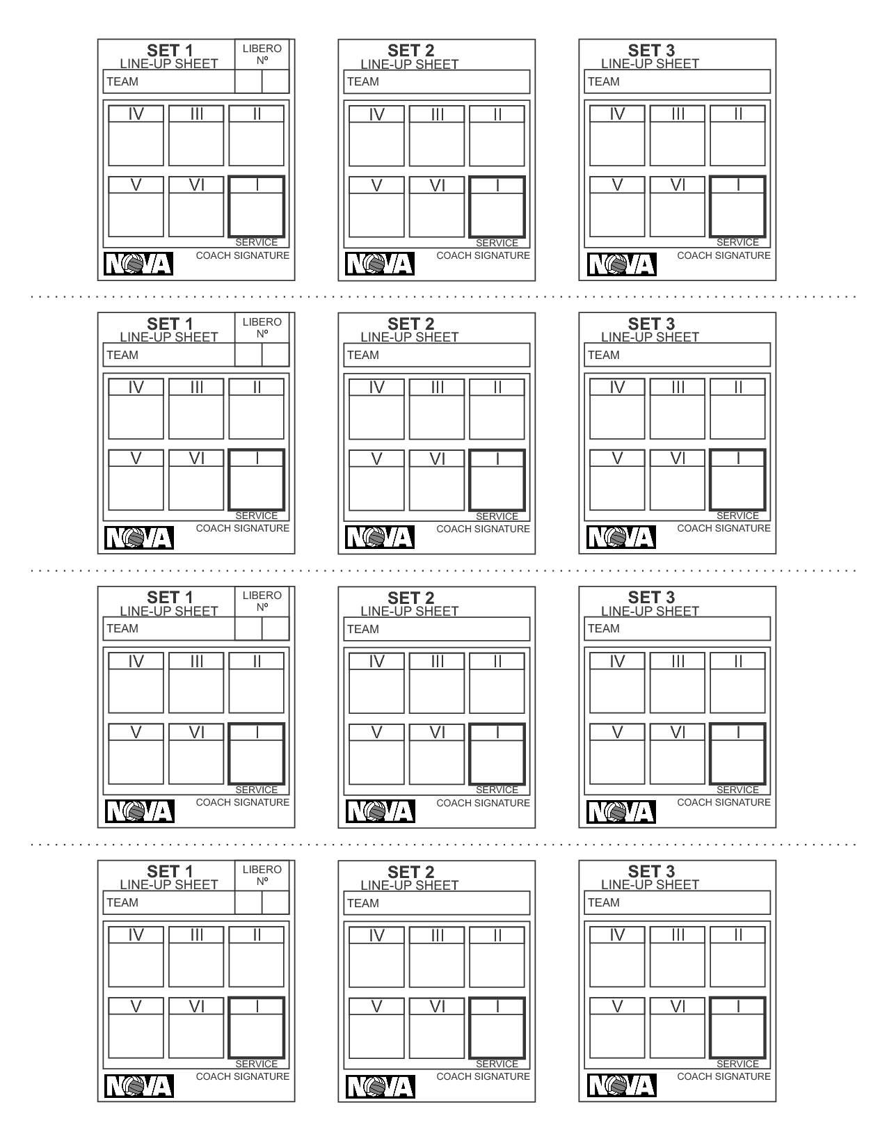 Printable Volleyball Rotation Template