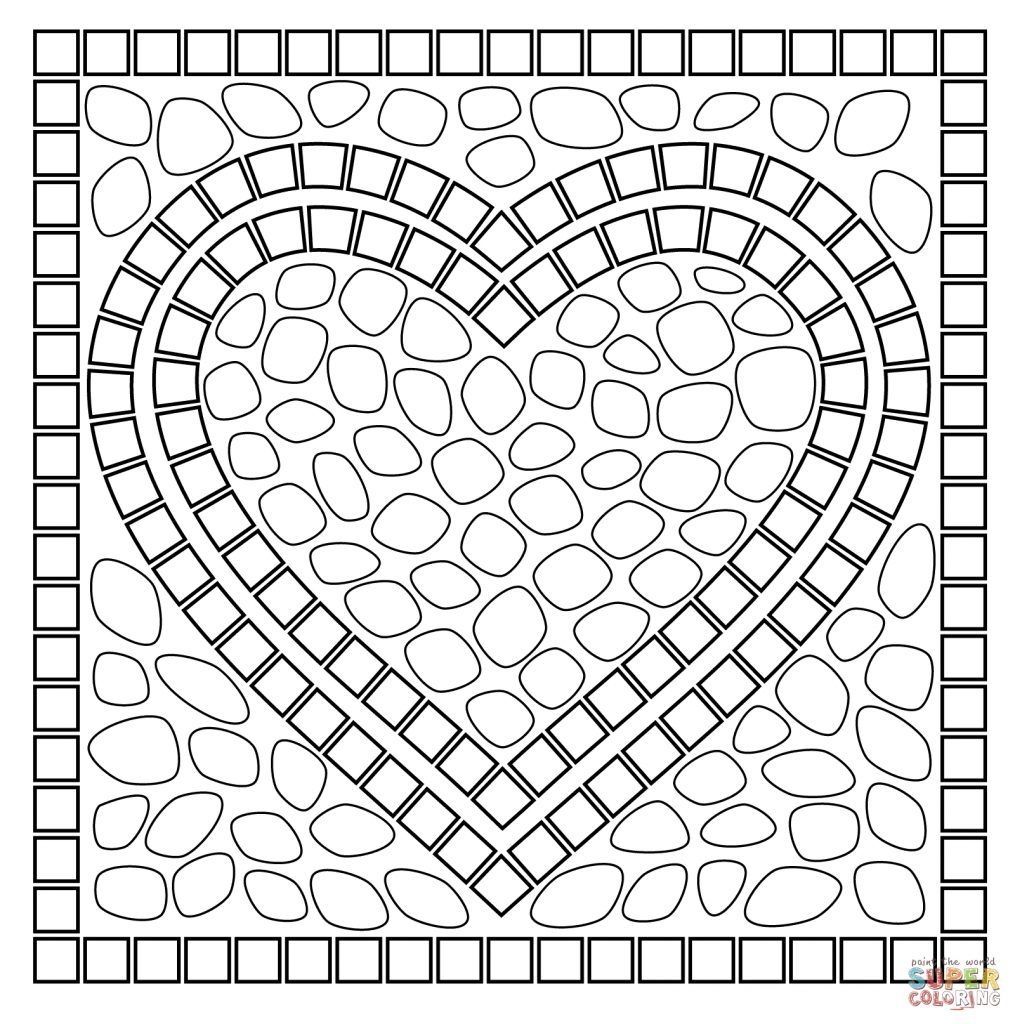 Image Result For Printable Roman Mosaic Coloring Pages Free Mosaic Patterns Heart Coloring Pages Pattern Coloring Pages