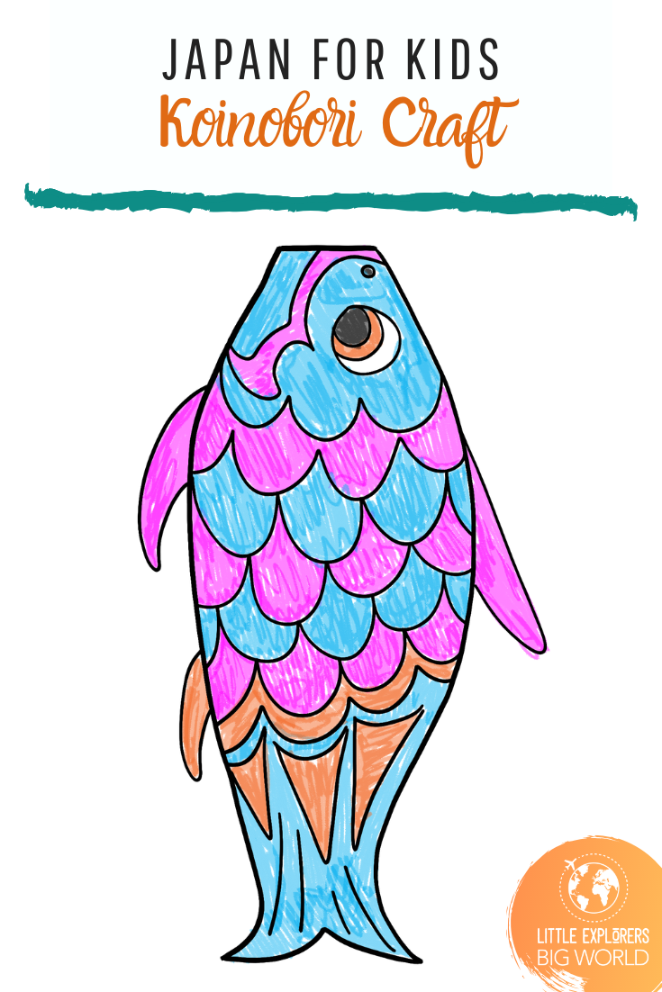 Printable Japanese Fish Kite Template