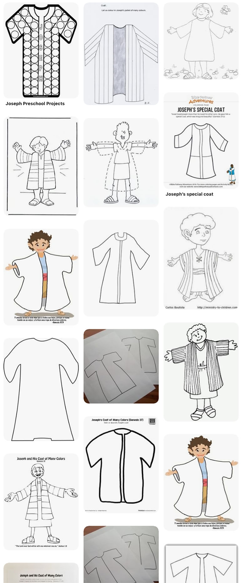 Printable Joseph Coat Template