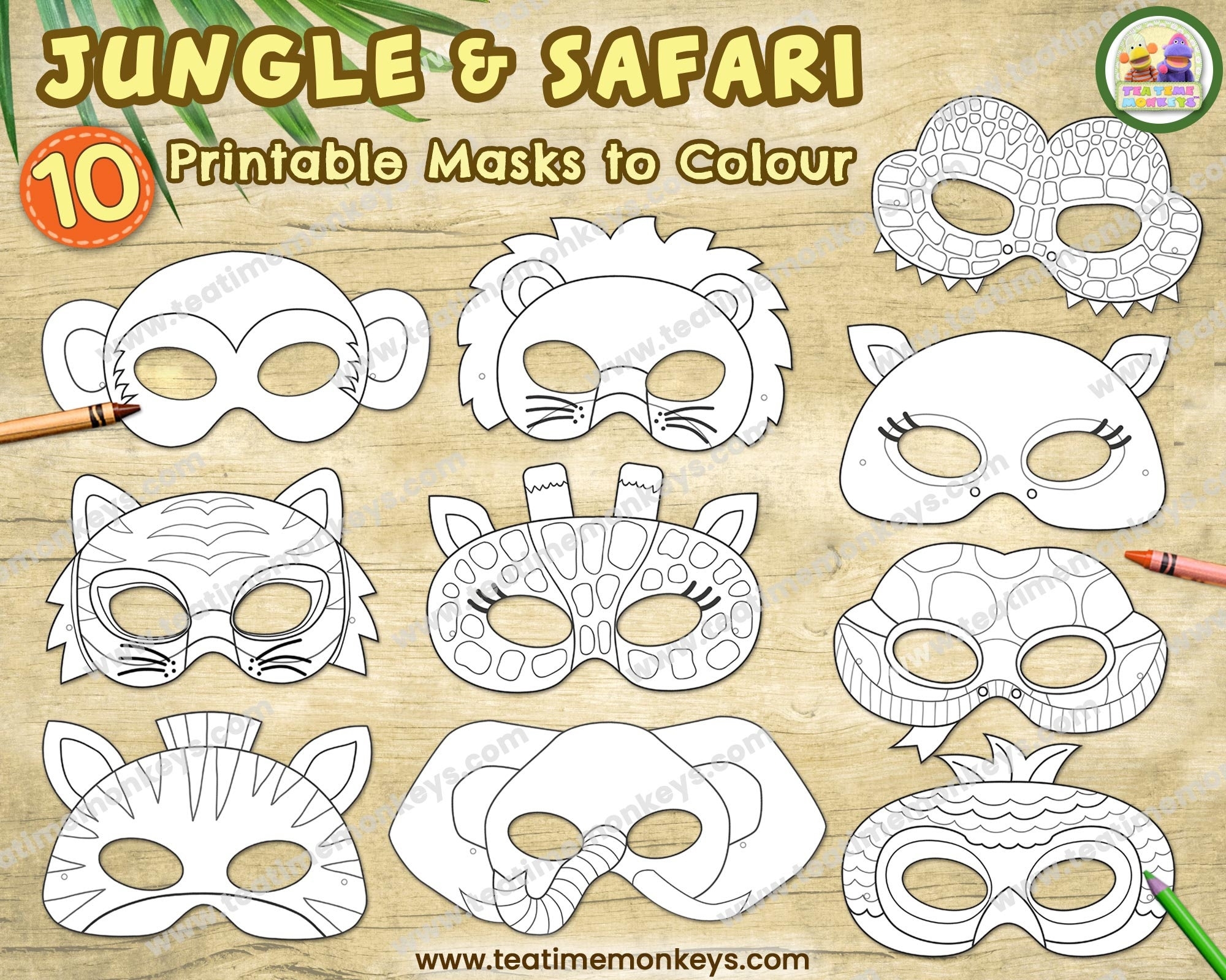 Printable Jungle Animal Mask Templates