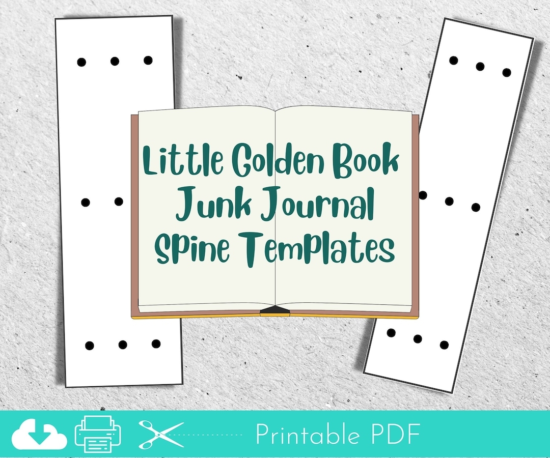 Junk Journal Printable Spine Templates Little Golden Book Journal Template Storybook Junk Journal Kit Children s Book Keepsake Journal Etsy
