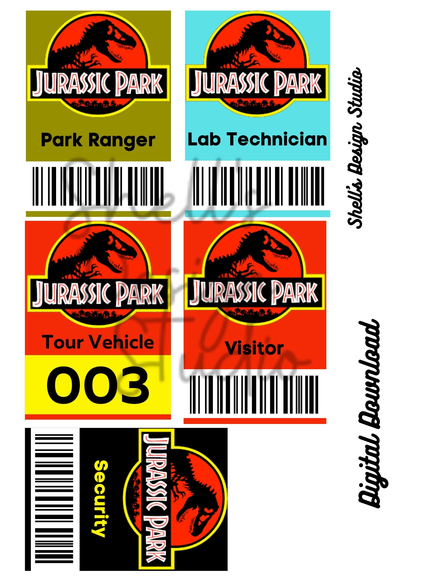 Printable Jurassic Park Id Badge Template Free