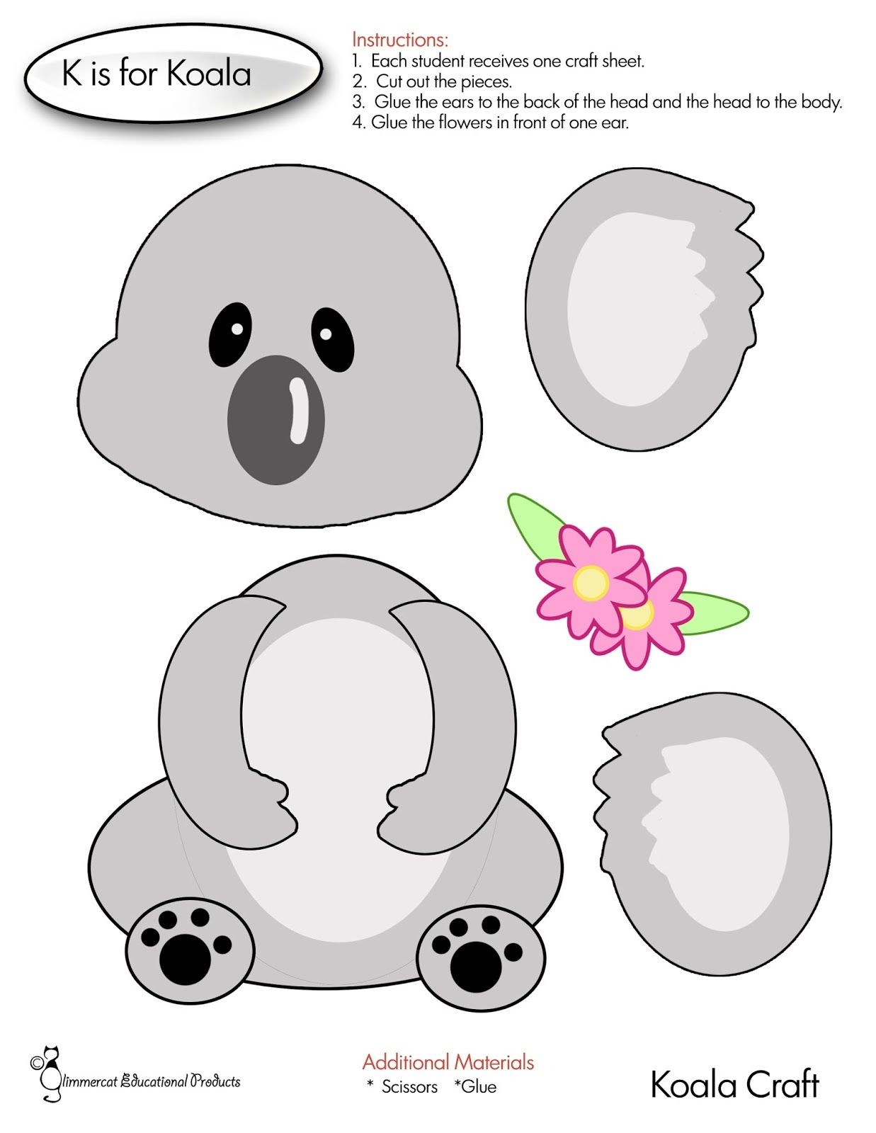 K Is For Koala Koala Craft Crafts For Kids Printable Crafts