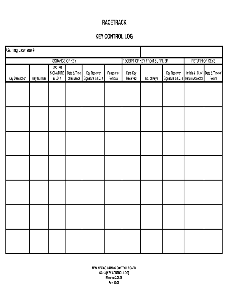 Key Log Template Fill Out Sign Online DocHub
