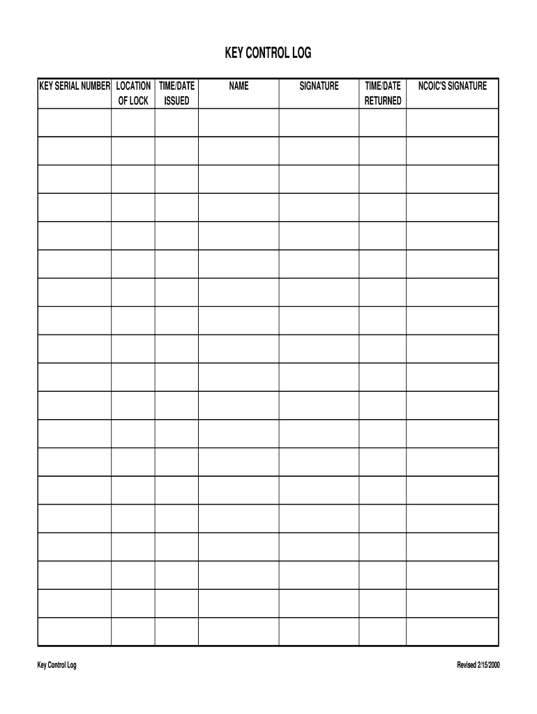 Key Register Fill Online Printable Fillable Blank PdfFiller
