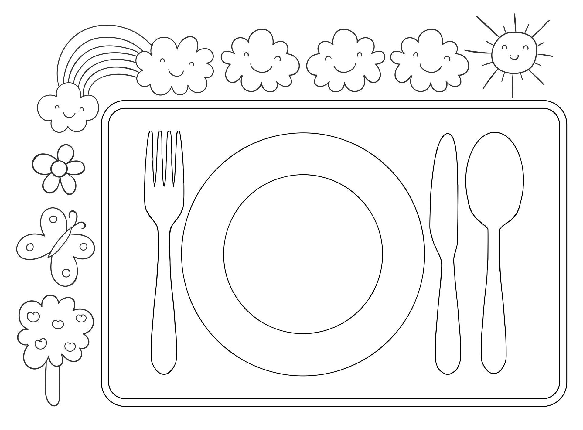 Kids Placemat Template Printable Coloring Placemats Placemats Kids Printable Placemat