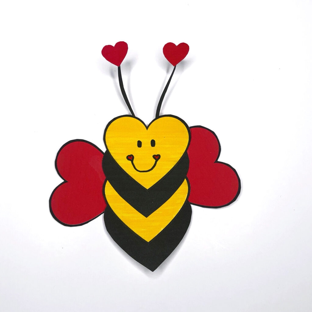 Kids Valentine Craft Printable Valentine s Day Bee Craft Seasoned Sprinkles