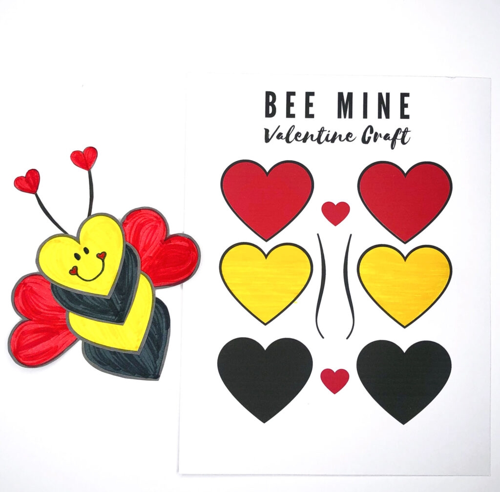 Kids Valentine Craft Printable Valentine s Day Bee Craft Seasoned Sprinkles