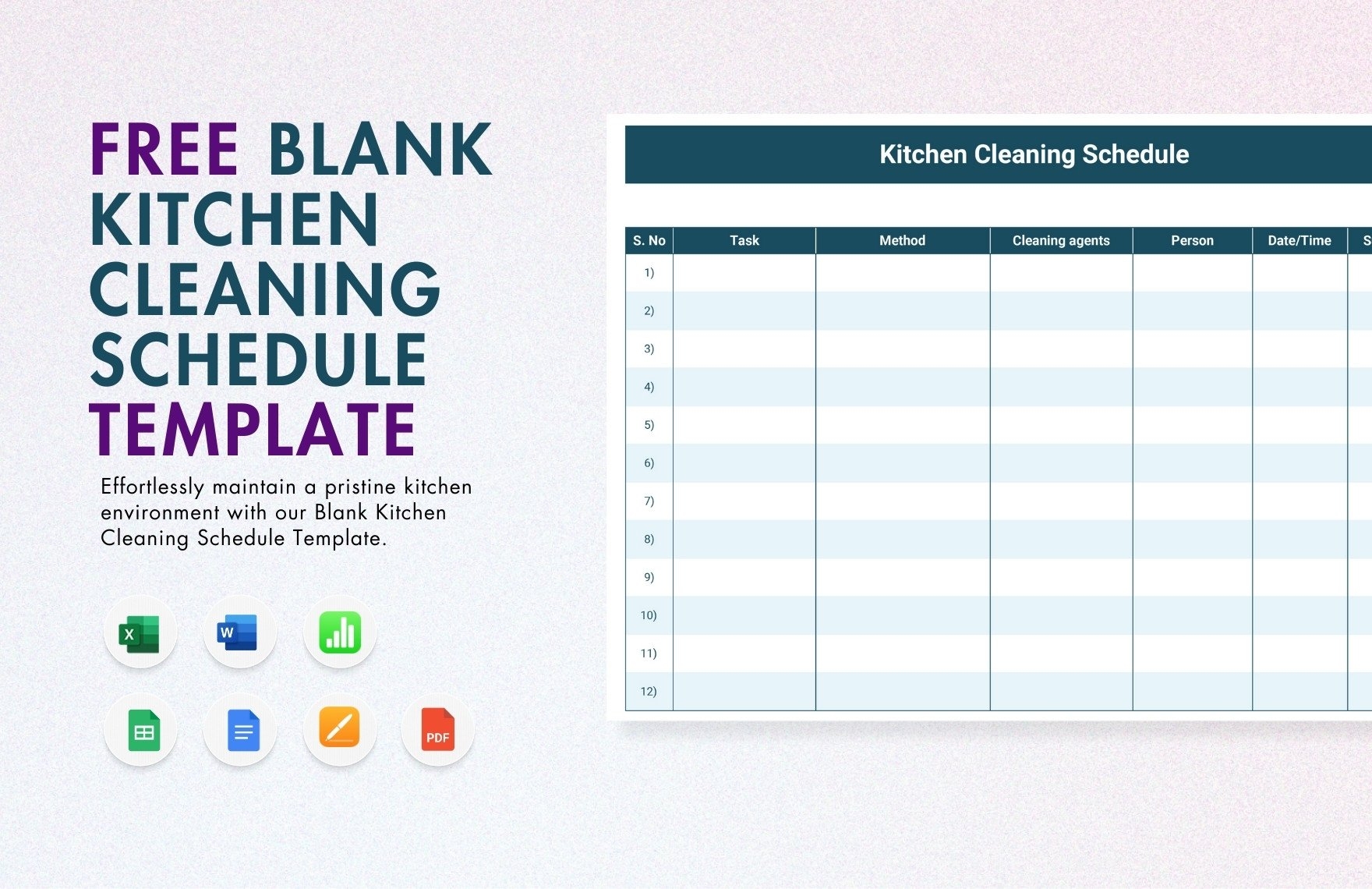 Kitchen Cleaning Schedule Template In Google Docs FREE Download