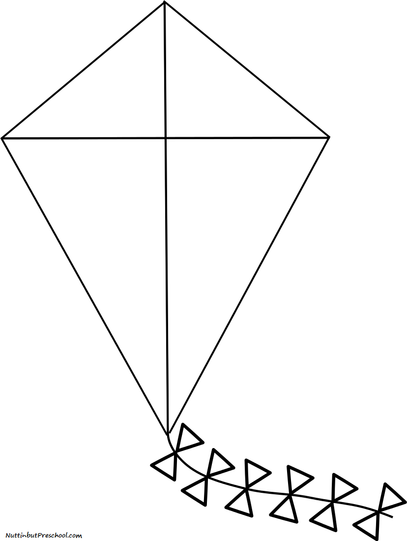 Kite Coloring Pages Images Toddler Art Projects Kite Template Spring Kids Art