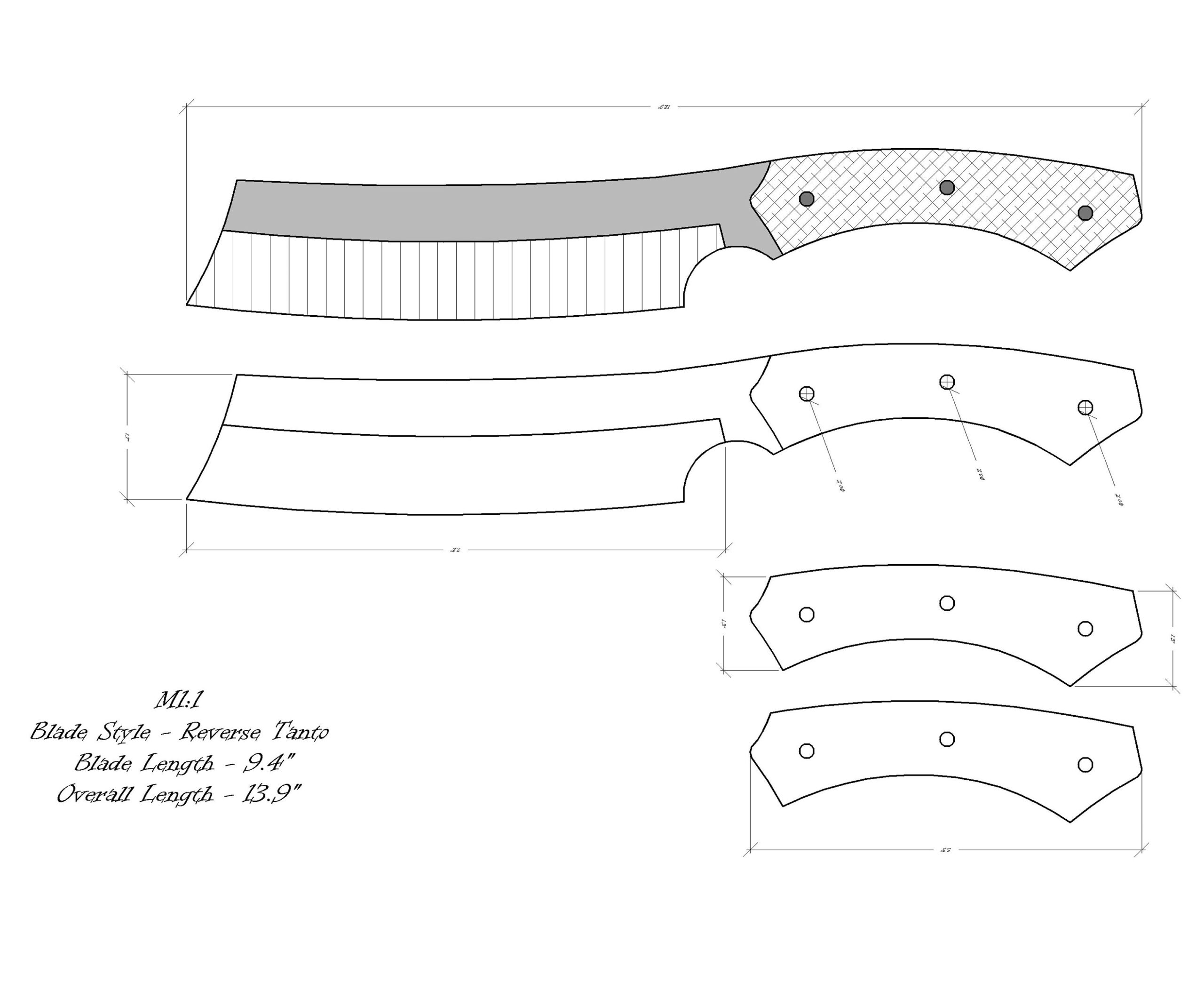 Knife Template Etsy