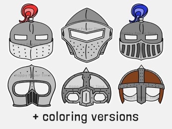 Printable Cardboard Knight Helmet Template