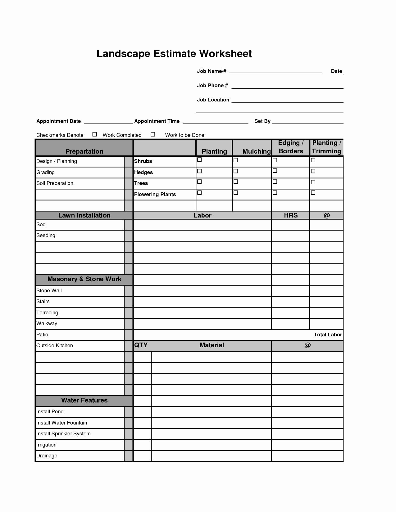 Printable Landscaping Proposal Template