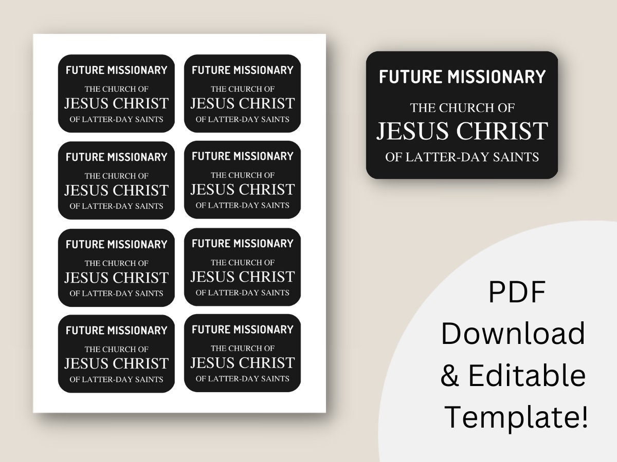 Printable Lds Missionary Name Tag Template